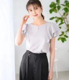 ミッシュマッシュ　フレア袖パールカットブラウス/MM428102