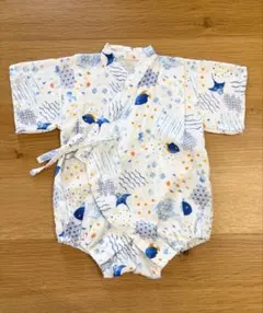 70cm ベビー甚平 ロンパース 魚柄