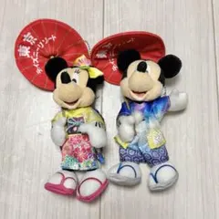 ぬいぐるみバッジ ぬいば 着物 東京 日本 ペア ミッキー ミニー ディズニー