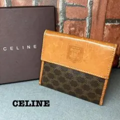 ★希少★【CELINE】セリーヌ マカダム柄 二つ折り財布 レザー