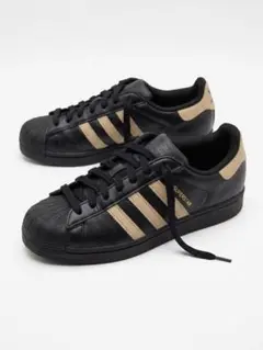adidas SUPERSTAR ブラック ベージュ スニーカーのサムネイル
