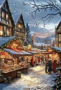 《ラウンド️⭕️》ダイヤモンドアートキット クリスマスマーケット