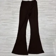 【タグ無し新品】ダークブラウン フレアパンツ M
