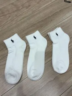 POLO 新品⭐︎25~27cm ラルフローレンソックス3足組 ホワイト人気
