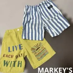 MARKEY'S SiShuNon ハーフパンツ 半ズボン イエロー ストライプ
