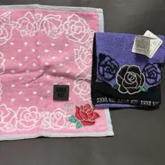 ANNA SUI バラ刺繍ポケットハンカチ&タオルハンカチ