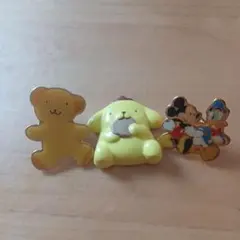 レトロなキャラクターピンバッジマグネットセット