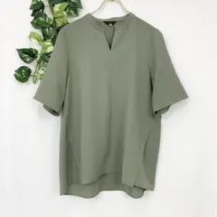 美品✨ エヴェックス バイ クリツィア ブラウス カーキ スキッパー 大きめ 緑のサムネイル