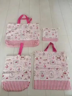 入学準備女の子レッスンバック☆上靴入れ☆体操服袋☆巾着☆ハンドメイド