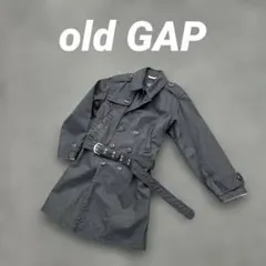 オールブラック 00s初期 GAP トレンチコート ベルト付き 2004年製のサムネイル