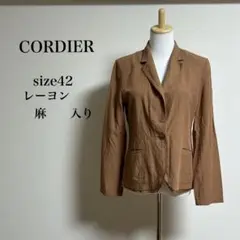【美品】CORDIER テーラードジャケット size42 ブラウン 春夏物