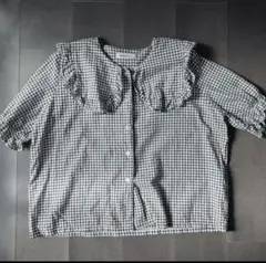セーラー　チェック　ブラウス　トップス