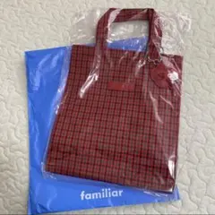 新品未使用タグ付き　ファミリア トートバッグ赤系ファミリアチェック