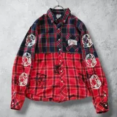 BILLIONAIRE BOYS CLUB チェック切替 長袖ネルシャツ Mのサムネイル