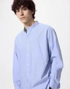 UNIQLO エクストラファインコットンブロードスタンドカラーシャツ