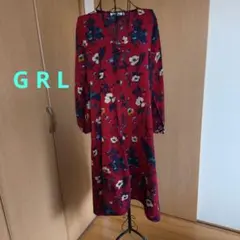 GRL 花柄 長袖ワンピース 前ボタン