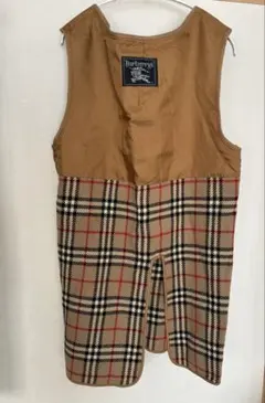 未使用★ウール100%Burberryバーバリーインナージレベストコートリメイク