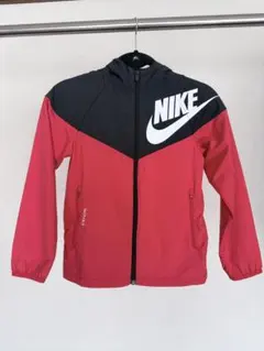 【中古】NIKE ナイキ ウィンドブレーカー 赤　黒　サイズS（140）