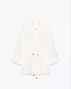 ZARA ホワイト ドローストリング シャツ