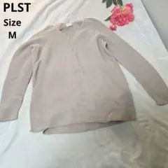 【オシャレ⭐PLST】ベージュ　ニットカットソー　サイズM