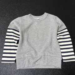 グレー ストライプ トレーナー 100cm 西松屋