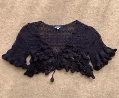 バーバリーブルーレーベル サイズ38 ニット　ボレロ 紺