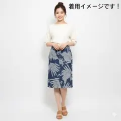 希少 日本製 DAZZLING GRACE デニムスカート ボタニカル柄 36