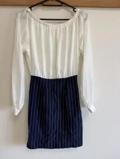 LIP SERVICE リップサービス ストライプドッキングワンピース ミニ丈