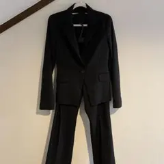 INDIVI インディヴィ　パンツスーツ　セットアップ　ストライプ　ブラック