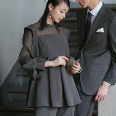 レディースセットアップ結婚式パンツスーツ セレモニーフォーマル