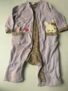 ウサギ 紫 ロンパース 80 ベビー