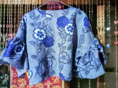 ハンドメイド　リップル浴衣生地　ベルスリーブ