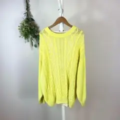 T0769 ジョイリッチ　美品　オーバーサイズ　ニット　イエロー　ストリートのサムネイル