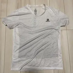 サロモン ストライプ Vネック Tシャツ
