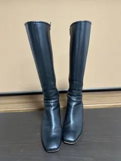 DIANA ダイアナ ロングブーツ ブラック レザー 25.5㎝ diana（プラスダイアナ） ブーツ 「軽量」レースアップロングブーツ