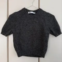 ZARA クロップドニットトップス
