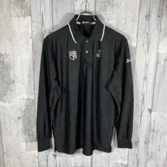 SRIXONメンズMサイズ長袖ポロシャツ ブラック刺繍