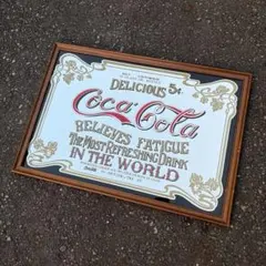 コカコーラ パブミラー 鏡 木製 フック付き - メルカリ