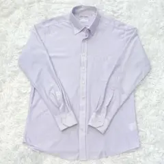 【美品】 i-Shirt ノーアイロン 長袖　アイシャツ　超速乾 薄紫