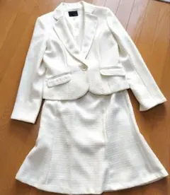 セレモニースーツ 入学式 卒業式 ママスーツ アイボリー セットアップ