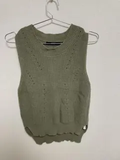 SALE！10/31まで！ AZULオリーブ ノースリーブニットベスト