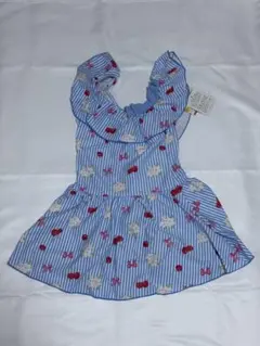 マザウェイズ 青と白のストライプワンピース水着（未使用品）サイズ１３０