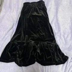 ブラック ベルベット フレアスカート マーメイドスカート