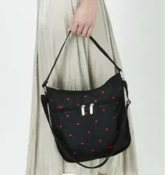 【美品】LeSportsac スウィートハート ショルダーバッグ 黒