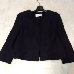 NATURAL BEAUTY ノーカラージャケット ネイビーのサムネイル
