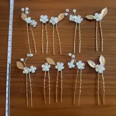 ヘアアクセサリー ヘアピン ブライダル パール 結婚式 花 ウェディング