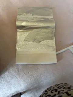 新品‼️袋帯‼️シルバー地に扇柄‼️
