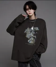 【美品】ADRER ヴィンテージ ピグメント レトロロゴ 長袖Tシャツ ロンT