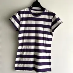 Gap ギャップ レディース 半袖 Tシャツ ボーダー パープル　可愛い　紫のサムネイル