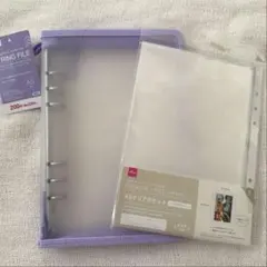 【リフィル付き】ダイソー 6リングファイル クリアポケット　A5 シール帳　①